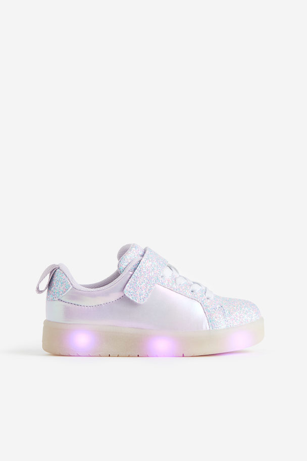 H&M Blinkende Sneaker Flieder/Glitzernd