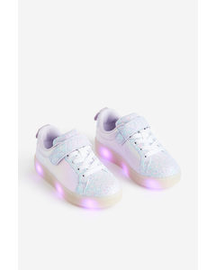 Blinkende Sneaker Flieder/Glitzernd