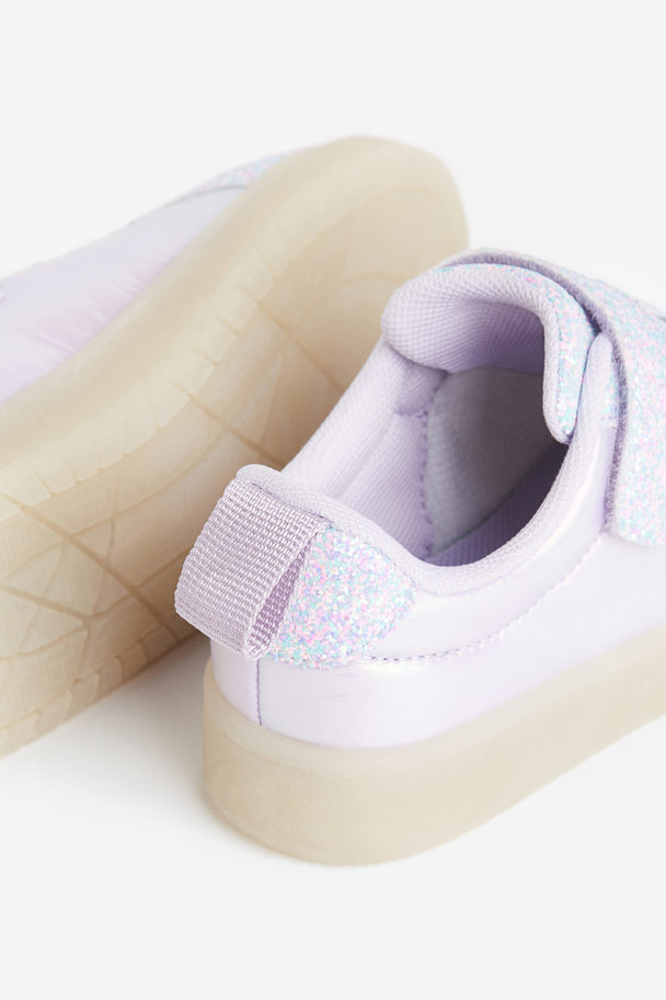 H&M Blinkende Sneaker Flieder/Glitzernd