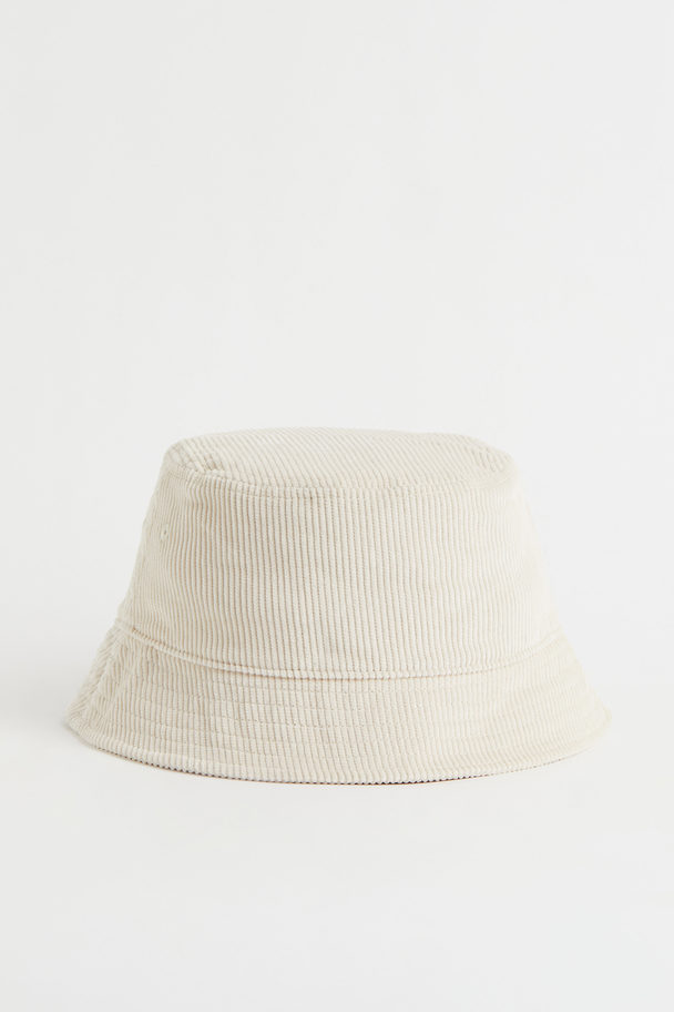 H&M Corduroy Bucket Hat Light Beige