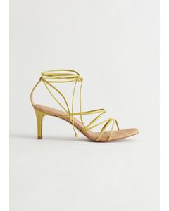 Strappy Leather Sandals Green
