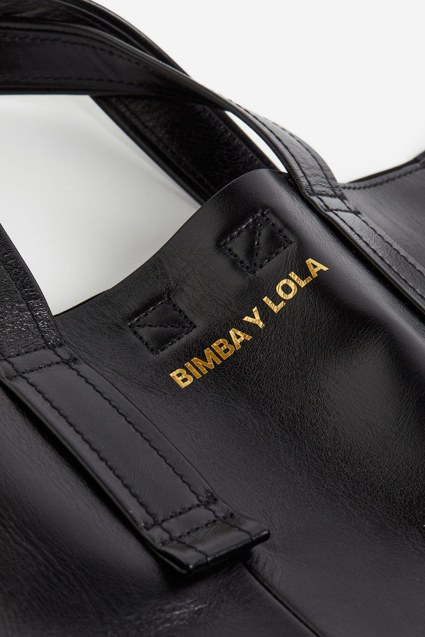 BIMBA Y LOLA Leather Shopper Bag Svart