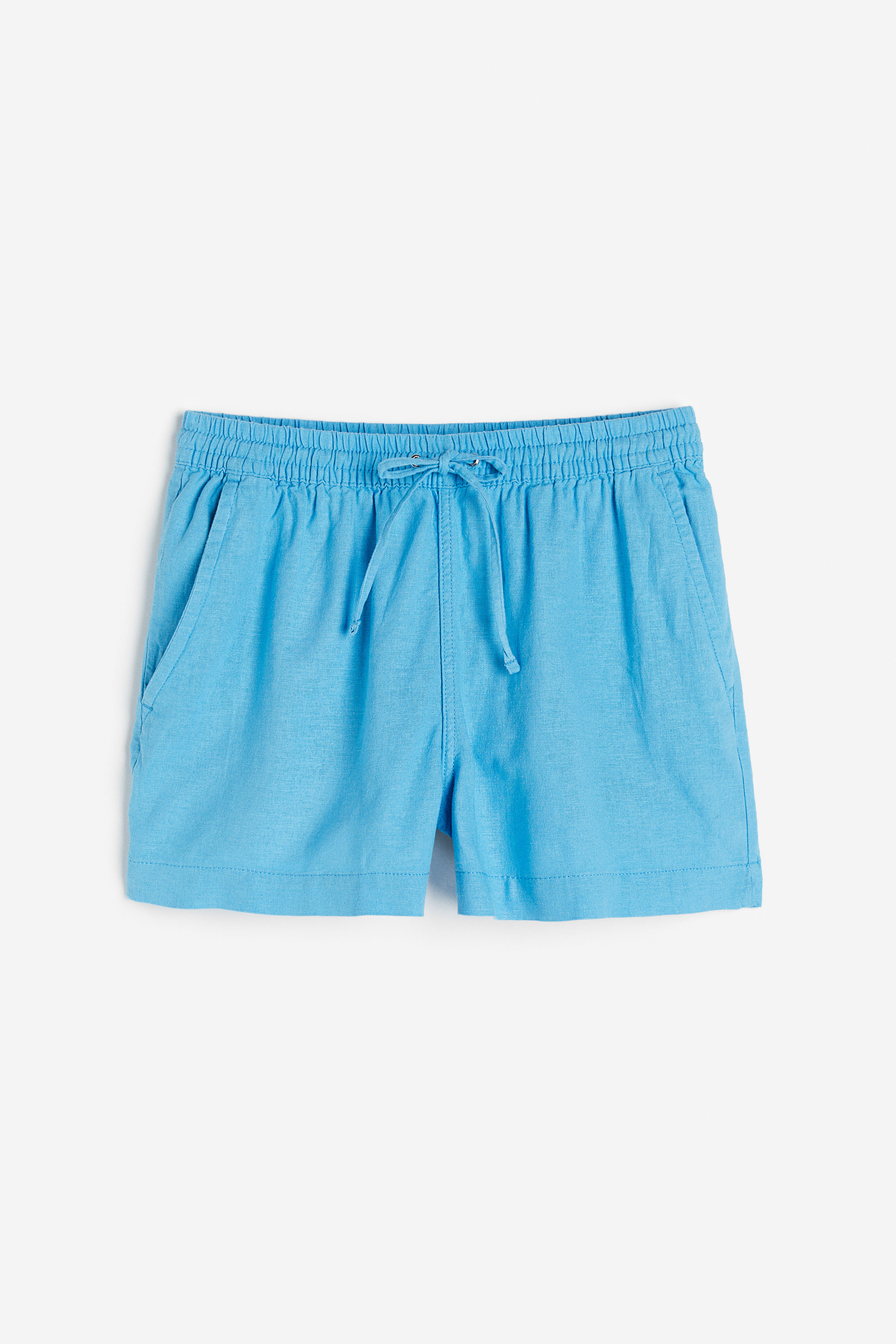 Billede af H&M Shorts I Hørblanding Blå. Farve: Blue størrelse L