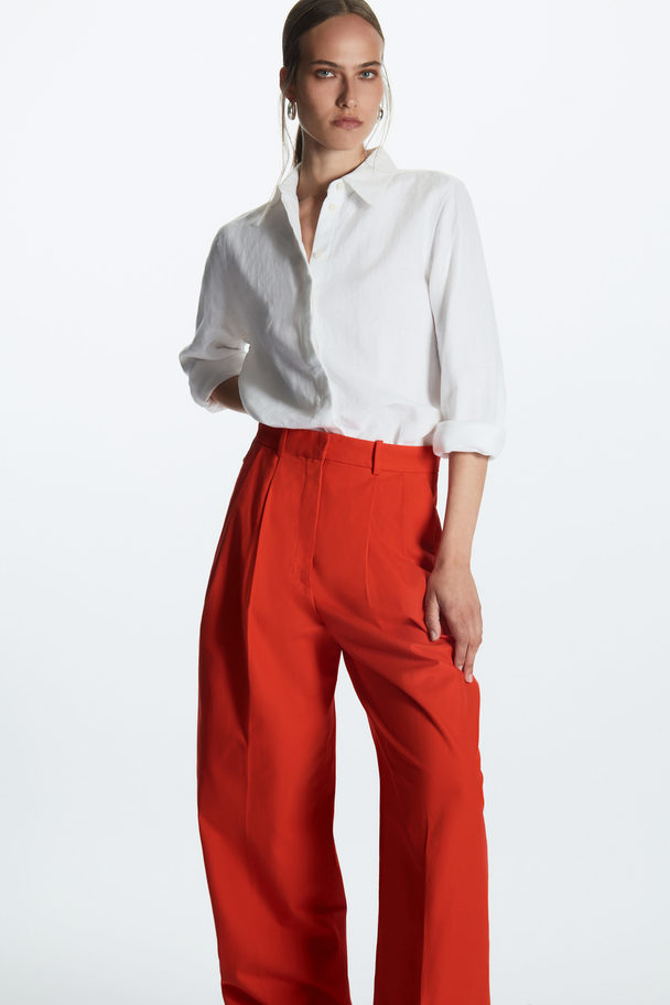COS Wide-leg Tailored Trousers Red