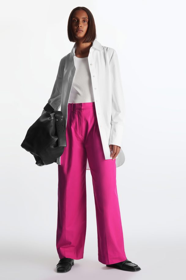 COS Wide-leg Tailored Trousers Fuchsia Pink
