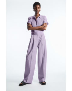 Wide-leg Tailored Trousers Light Lilac