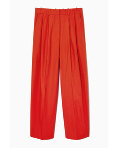 Wide-leg Tailored Trousers Red