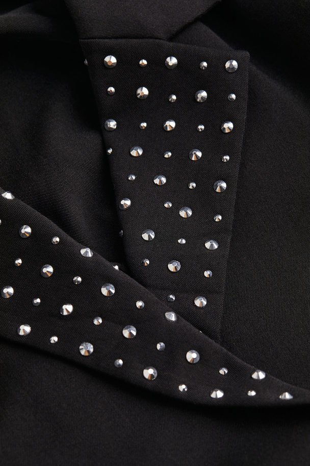H&M Rhinestone-embellished Blazer Dress Black