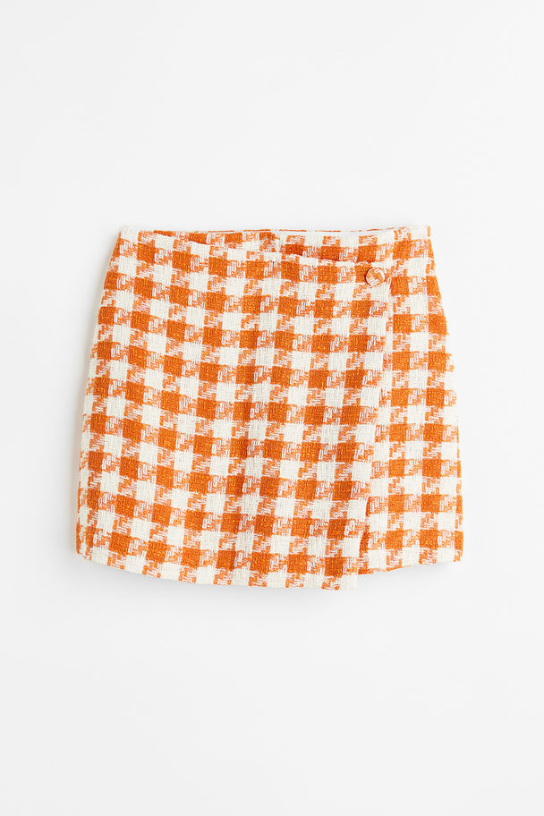 H&M Mini Skirt Orange/dogtooth-patterned