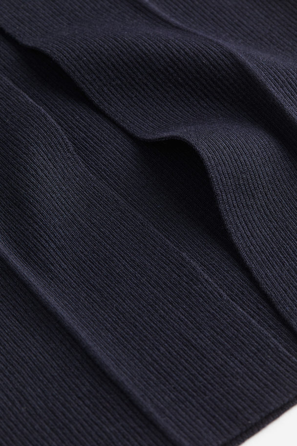 H&M Rib-knit Halterneck Dress Navy Blue