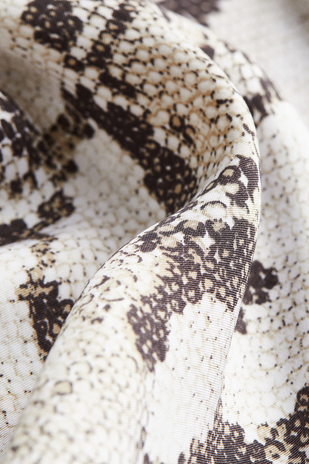 H&M Satin Slip Dress Beige/snakeskin-patterned