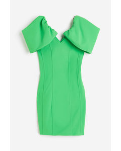 V-ringad Bodycon-klänning Grön