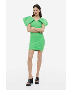 V-neck Bodycon Dress Green