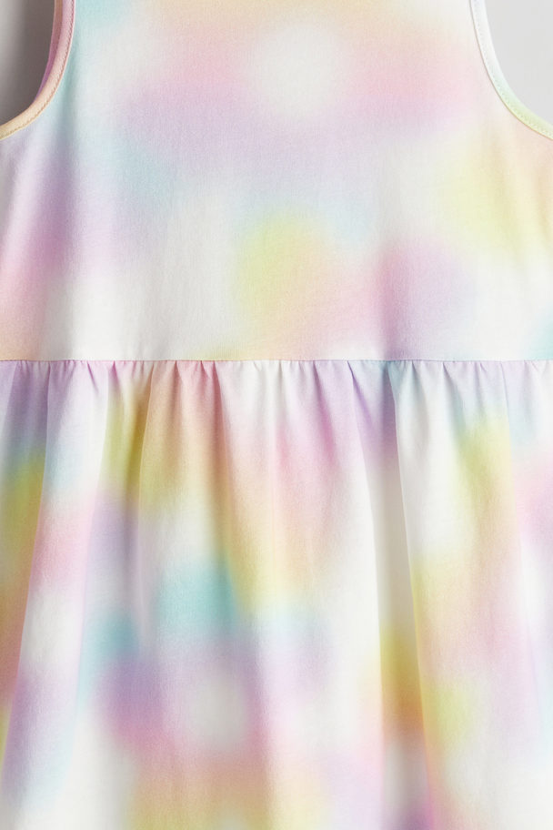 H&M Patterned Cotton Dress Light Pink/gradient