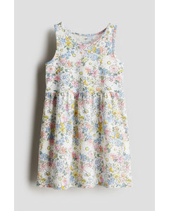Patterned Cotton Dress White/floral