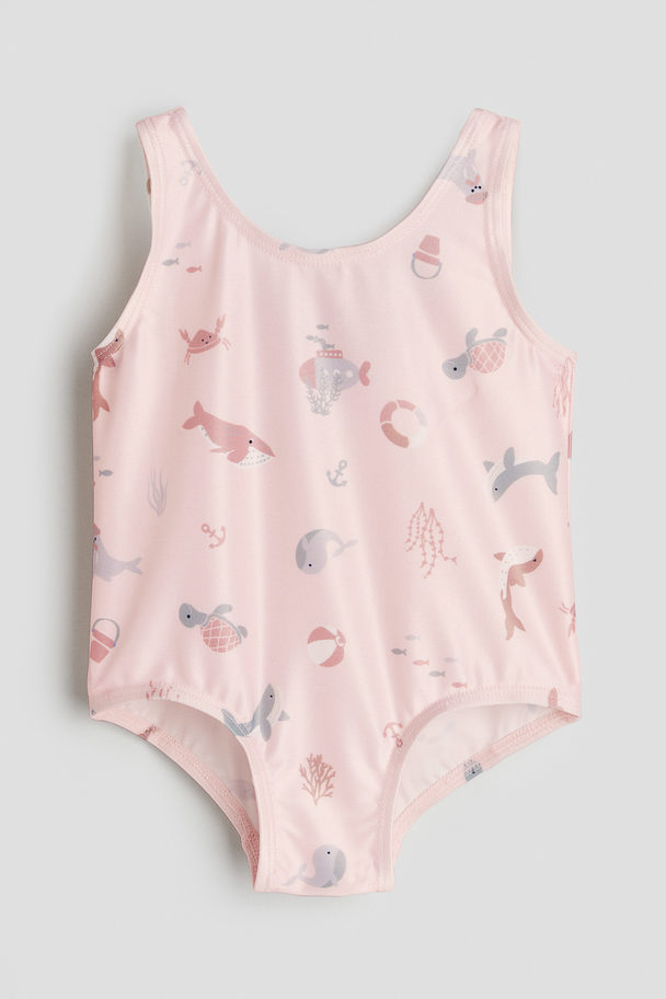 H&M Patterned Swimsuit Light Pink/whales