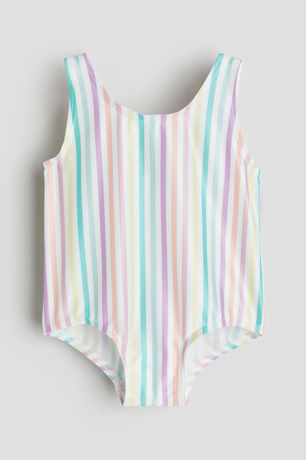 H&M Patterned Swimsuit White/striped