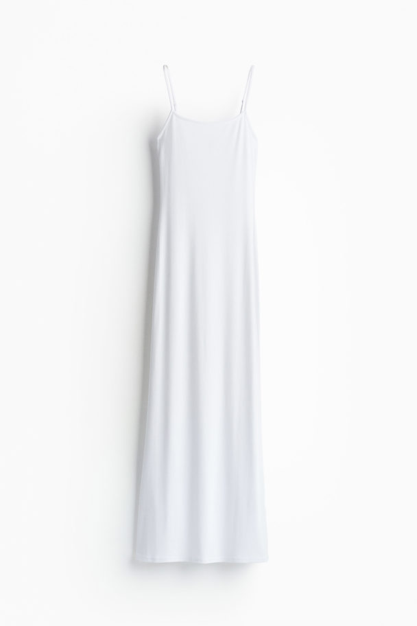 H&M Geribde Maxi-jurk Wit