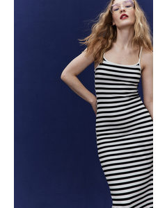 Ribbed Maxi Dress Cream/striped