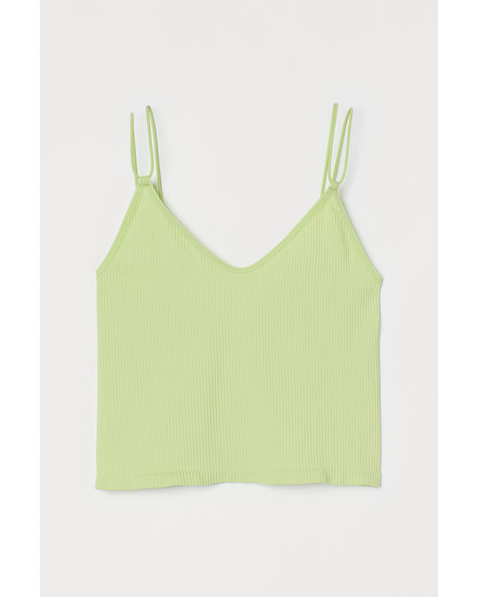 H&M Seamless Cropped Top Lime Green