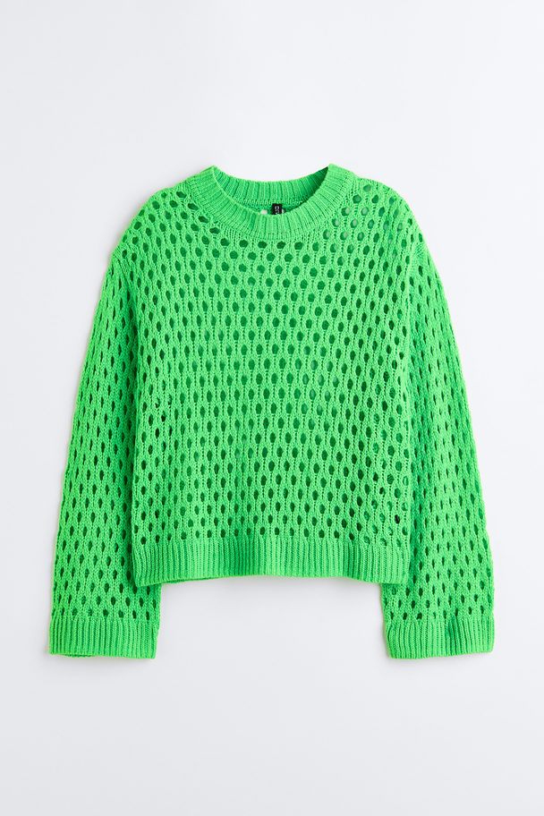 H&M Pullover aus Ajourstrick Grün