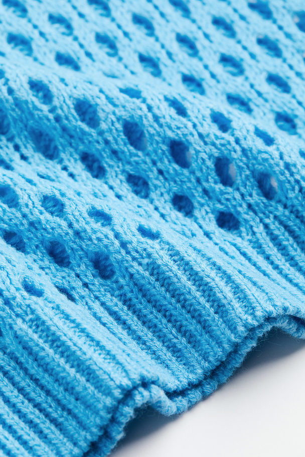 H&M Hole-knit Jumper Blue