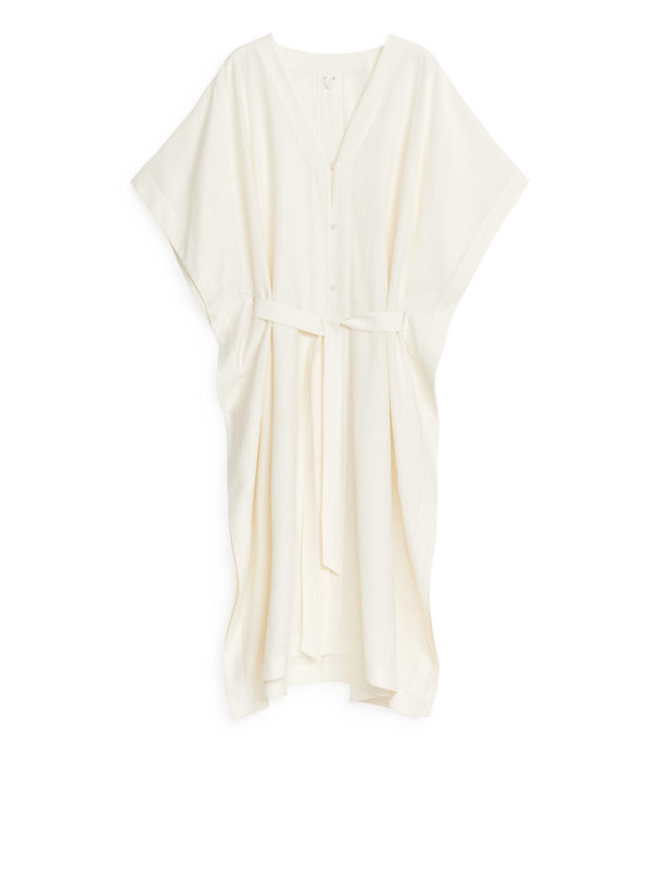 ARKET Crinkled Robe Dress White