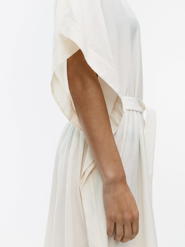 ARKET Crinkled Robe Dress White