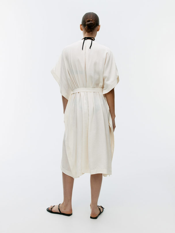 ARKET Crinkled Robe Dress White