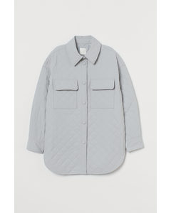 Quilted Shirt Jacket Light Grey