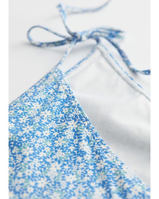 & Other Stories Side Tie Mini Briefs Blue Florals