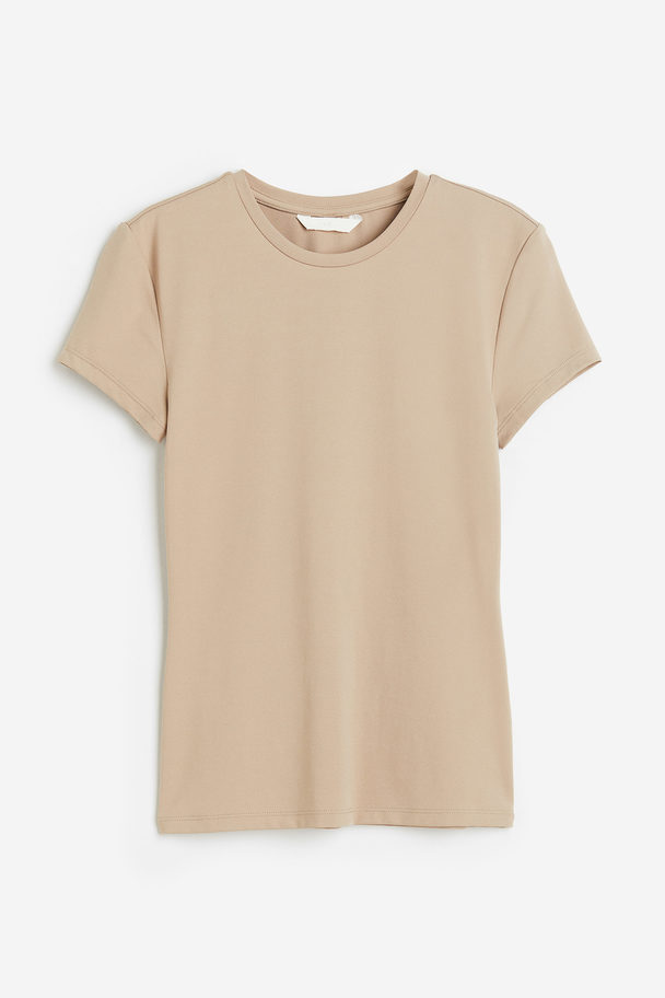 H&M Nauwsluitend T-shirt Taupe