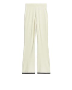 Flared Bouclé Trousers Off-white/black