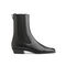 Square-toe Leather Boots Black