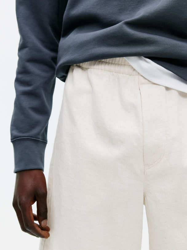 ARKET Shorts Med Dragsko I Bomull Och Linne Off-white