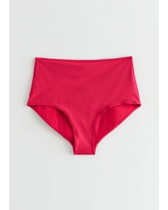 High Waist Bikini Briefs Red