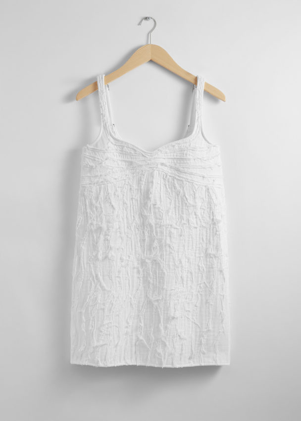 & Other Stories Textured Mini Dress White