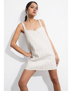Mini-jurk Met Textuur Wit