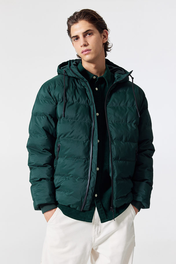 H&M Water-repellent Puffer Jacket Forest Green