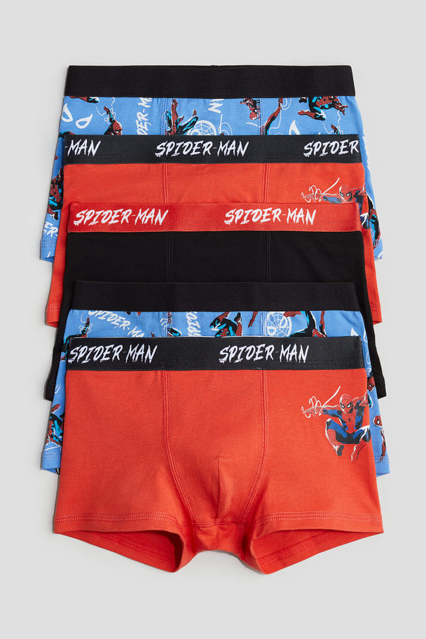 H&M 5-pack Boxer Shorts Red/spider-man