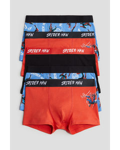 5-pack Boxer Shorts Red/spider-man