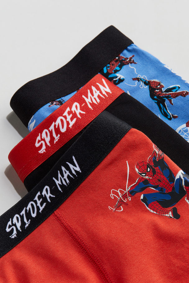 H&M 5-pack Boxer Shorts Red/spider-man