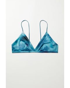 Ava Printed Bikini Top Blue Mix