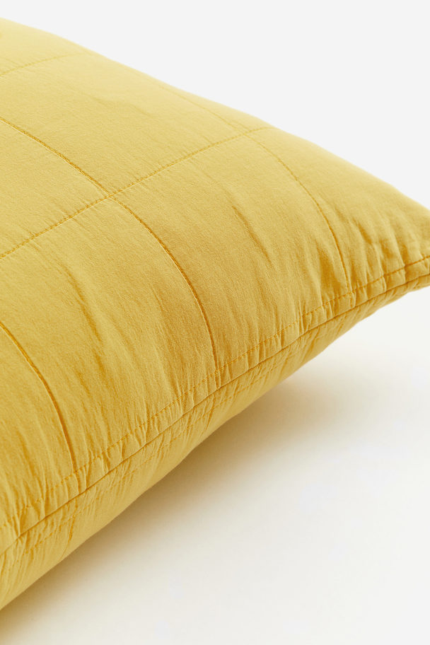 H&M HOME Quilted Satin Cushion Cover Yellow