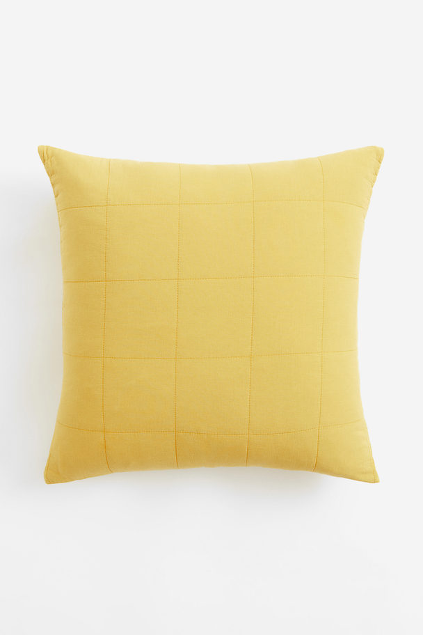 H&M HOME Quilted Satin Cushion Cover Yellow