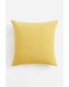 Quilted Satin Cushion Cover Yellow