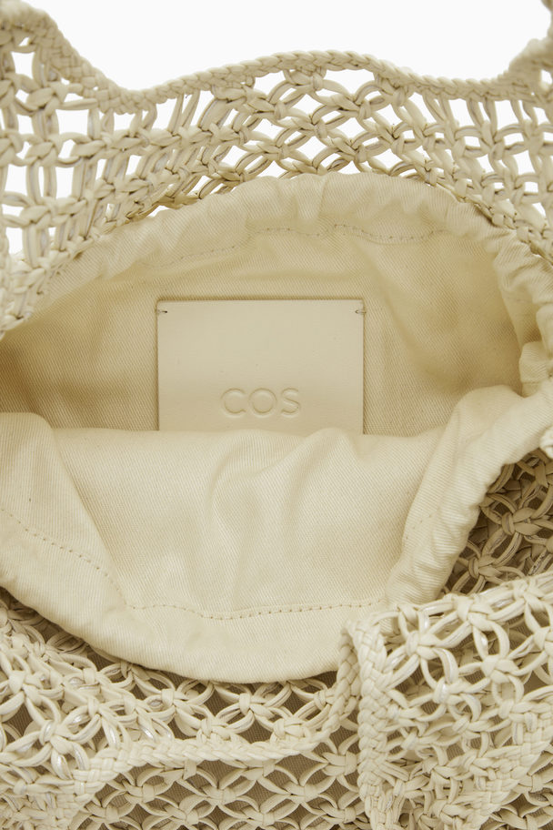 COS Mini Macramé Shopper - Leather White