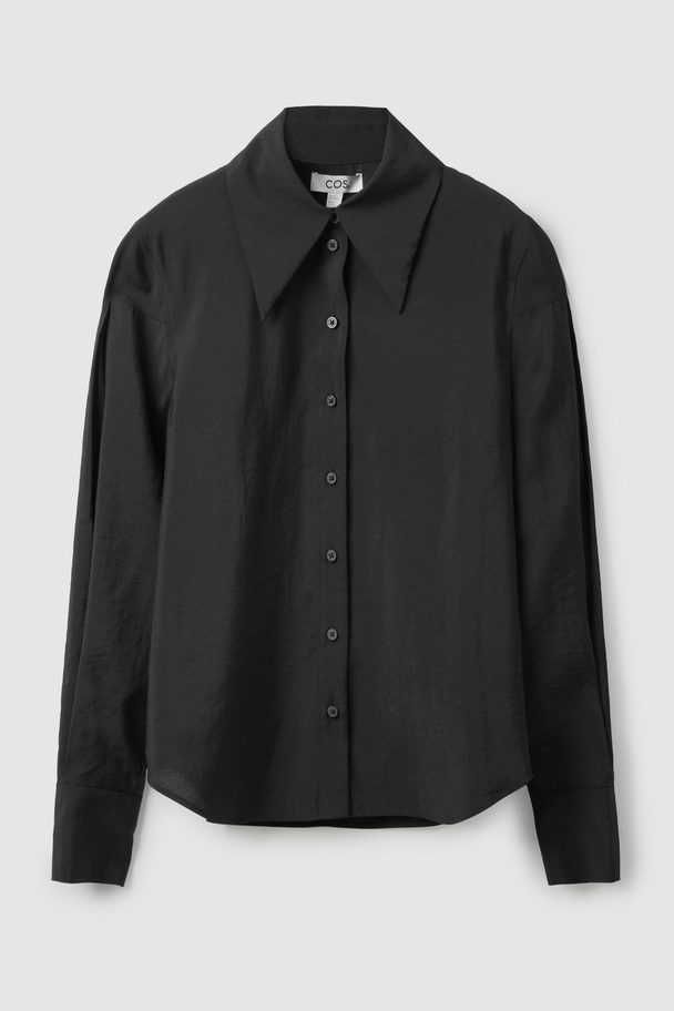COS Oversized Collar Long-sleeve Shirt Black