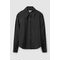 Oversized Collar Long-sleeve Shirt Black
