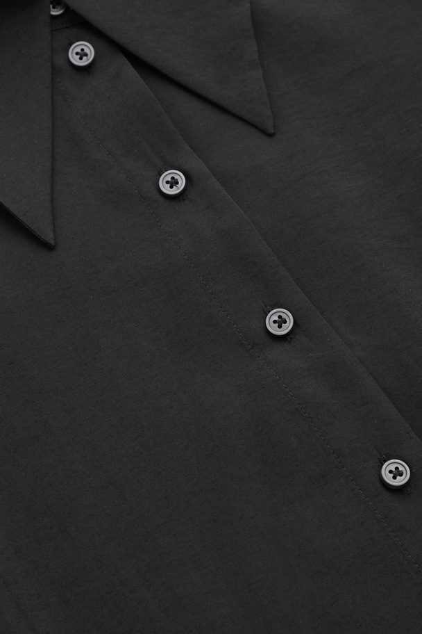 COS Oversized Collar Long-sleeve Shirt Black